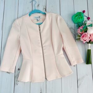 Pale Pink Peplum Blazer Jacket